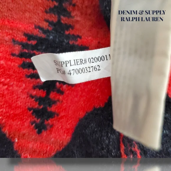 Ralph Lauren Denim & Supply Aztec Design Southwestern Cotton Cardigan Size Large - Picture 8 of 13